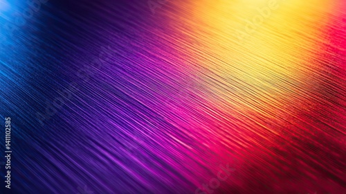 Abstract Brushed Titanium Surface with Colorful Gradient Design