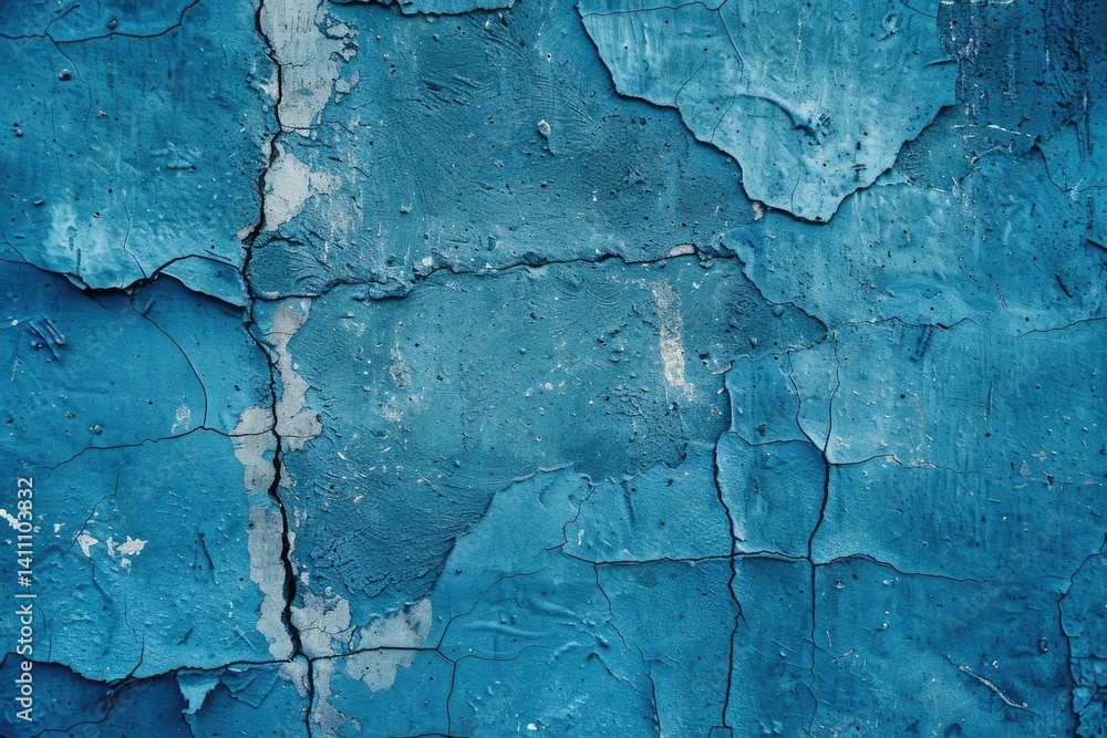 Fototapeta premium Blue Mortar Background Texture,Blue Wall,Crack Mortar,Crack Wall Background,Concrete Texture