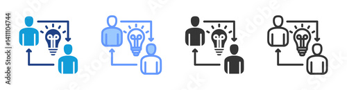 Idea Collaboration icon set multiple style collection