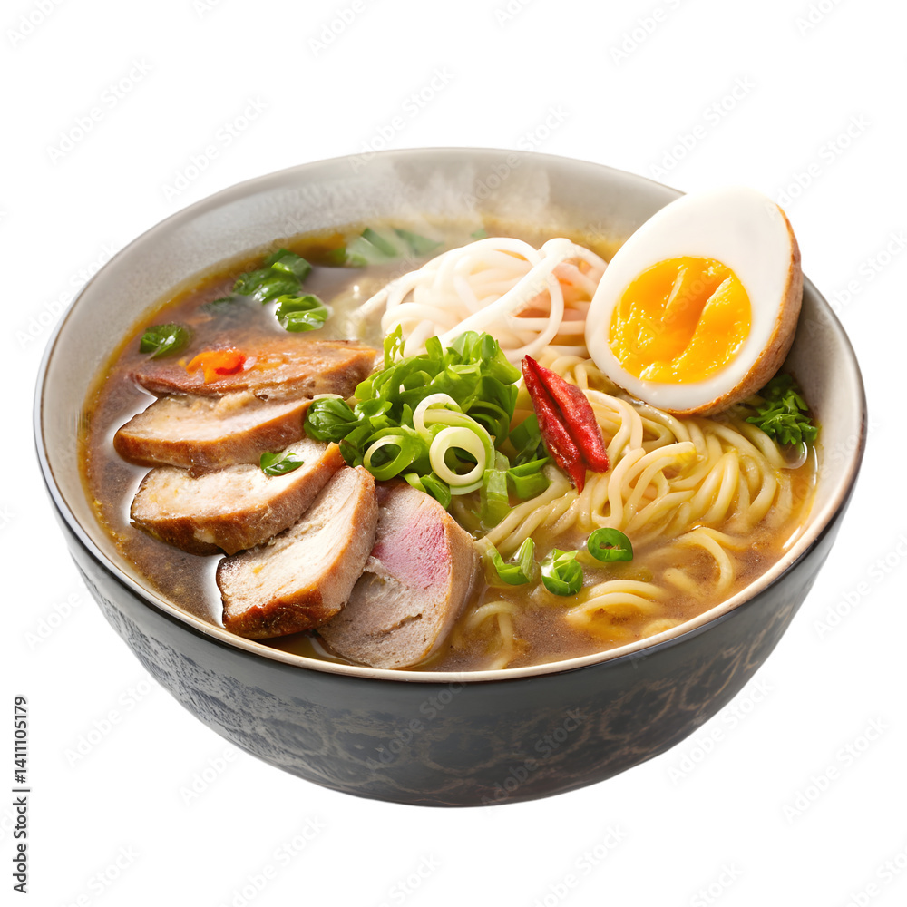 Delicious Ramen Noodle Soup on transparent background Delicious Ramen Noodle Soup on transparent background