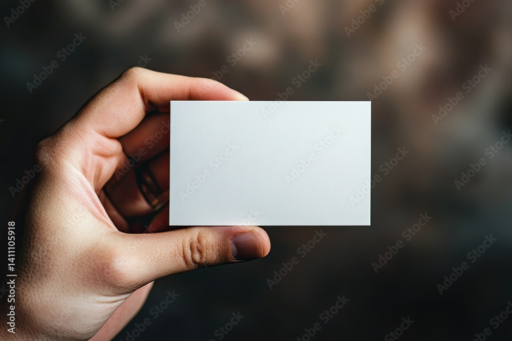 High Definition Picture of Isolated Hand Holding Business Card Template