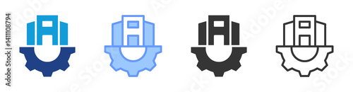 Infastructure icon set multiple style collection