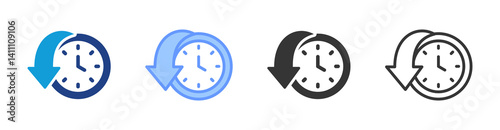 Server Downtime icon set multiple style collection