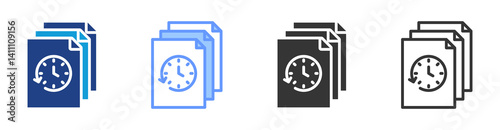 Temporary Files icon set multiple style collection