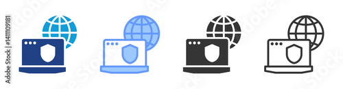 Virtual Private Network icon set multiple style collection