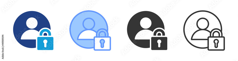 Access Authentication icon set multiple style collection Access Authentication icon set multiple style collection
