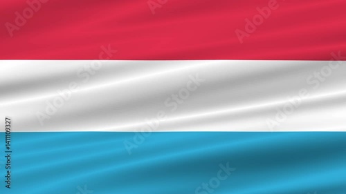 flag of Luxembourg realistic wave 4K, seamless animated background