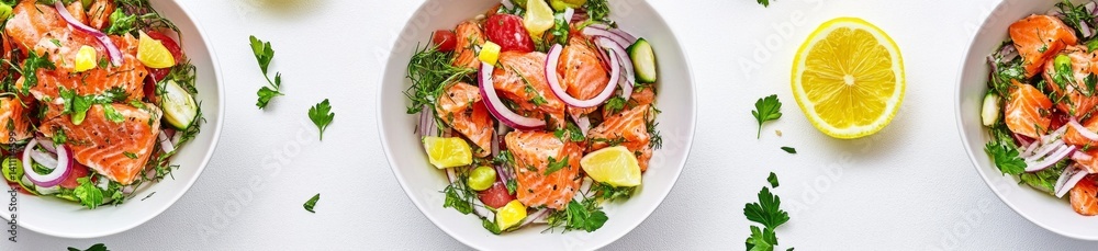 Fresh Salmon Salad with Vegetables Fresh Salmon Salad with Vegetables