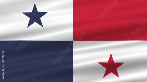 flag of Panama realistic wave 4K, seamless animated background