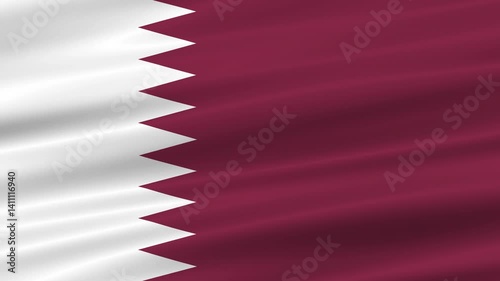flag of Qatar realistic wave 4K, seamless animated background