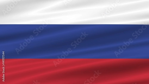 flag of Russia realistic wave 4K, seamless animated background
