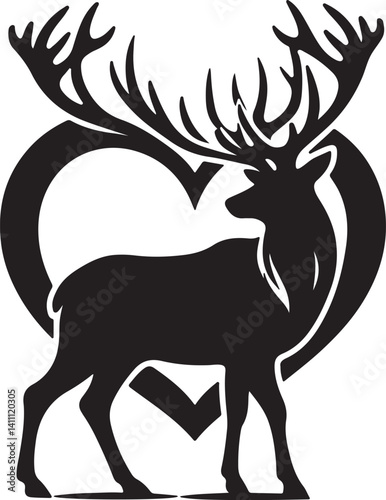 deer black silhouette vector