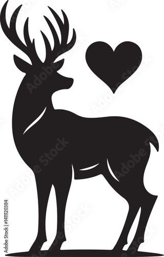 deer black silhouette vector