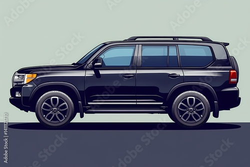 Stylish Black SUV: Modern All-Terrain Adventure Vehicle with Sleek Design and Luxury Features
