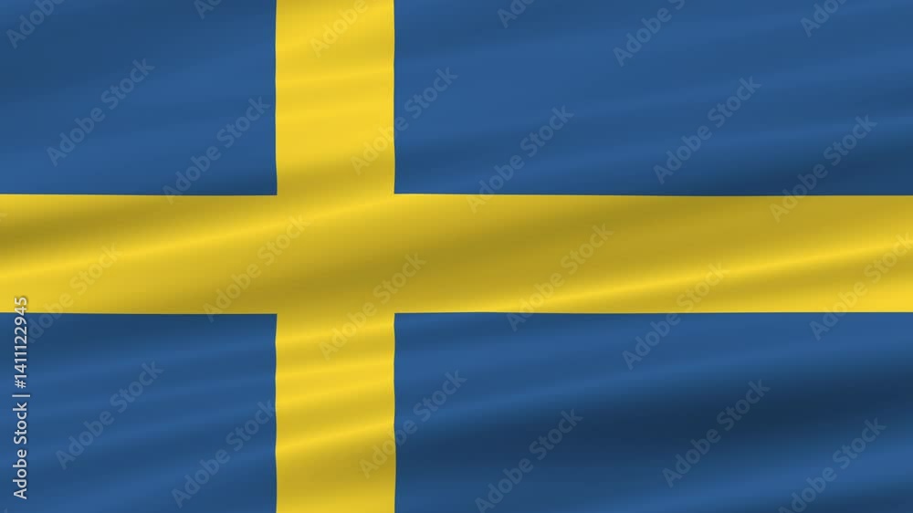 flag of sweden realistic wave 4K, seamless animated background flag of sweden realistic wave 4K, seamless animated background