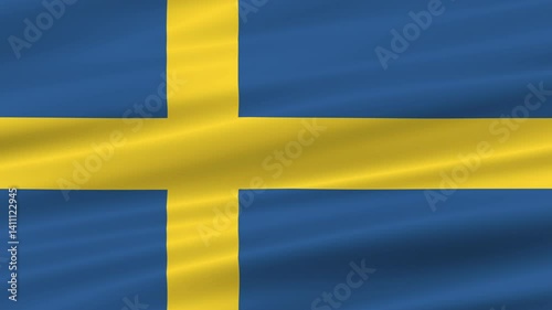 flag of sweden realistic wave 4K, seamless animated background