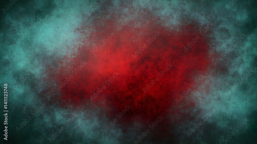 Fototapeta premium Abstract Red and Teal Grunge Texture Background