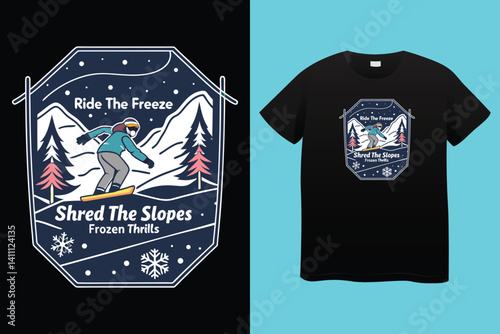 Hit the Slopes T Shirt Design An Ice Skater