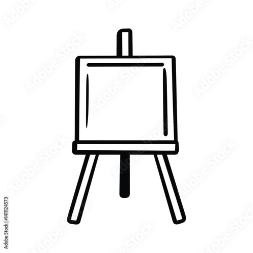 Sketch Style Easel with Transparent Background for Artistic Designs