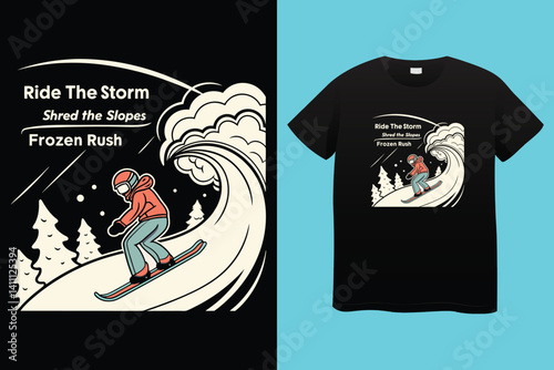 Hit the Slopes T Shirt Design An Ice Skater