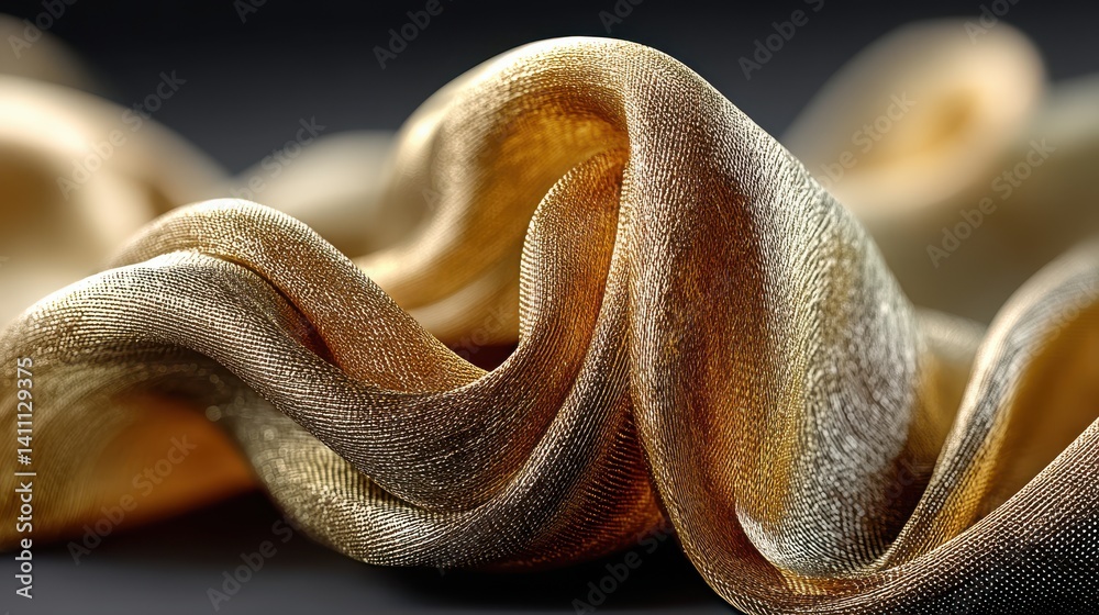 Fototapeta premium abstract shiny rippled golden silk texture luxury background