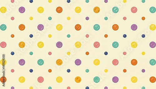 Bright colorful circles on a light background for playful design