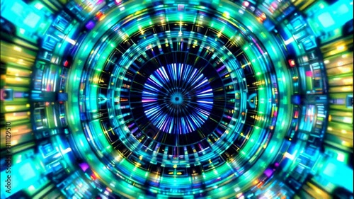 Abstract kaleidoscopic pattern colorful symmetrical circular design background texture