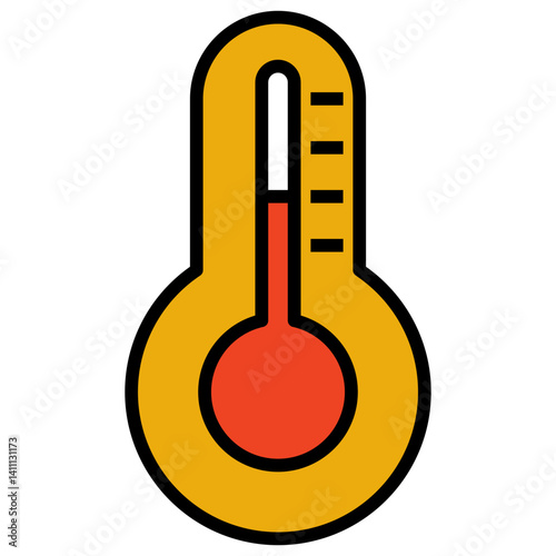 thermometer Filled outline icon. Editable stroke. 