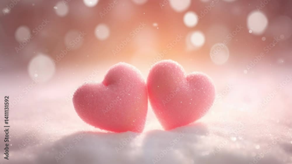 3d heart render seamless loop 4k. 3D Render of romantic background for valentines day 14 february. Love heart background for Wedding or mothers day.
