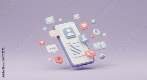 Modern Smartphone Social Media Interface Design Concept
