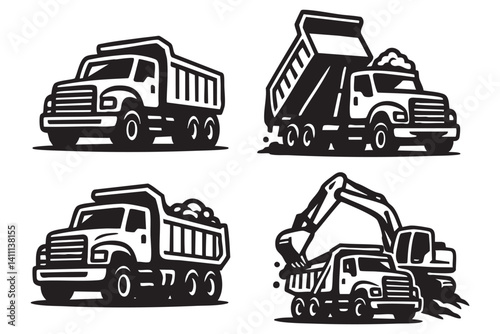 Dump Truck Set with Excavator