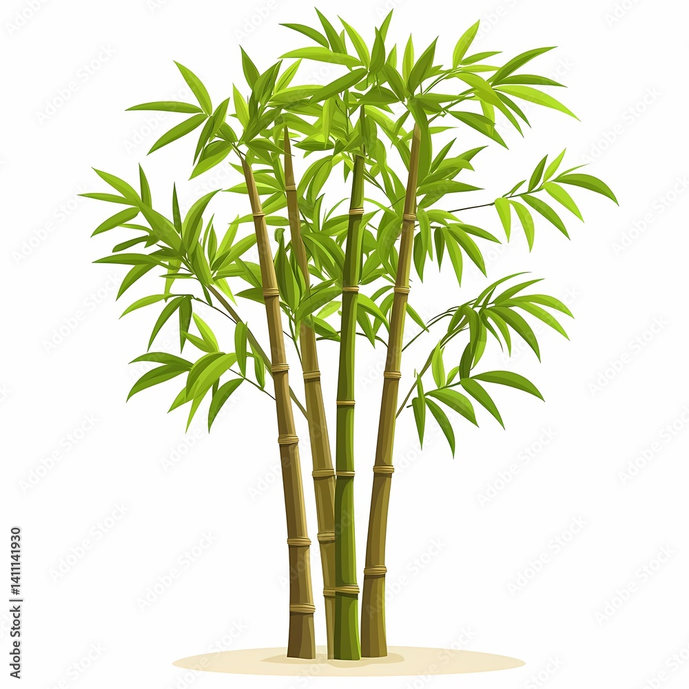 Fototapeta premium Serene Bamboo Forest: Eco-Friendly Green Vitality in a Tropical Asian Setting