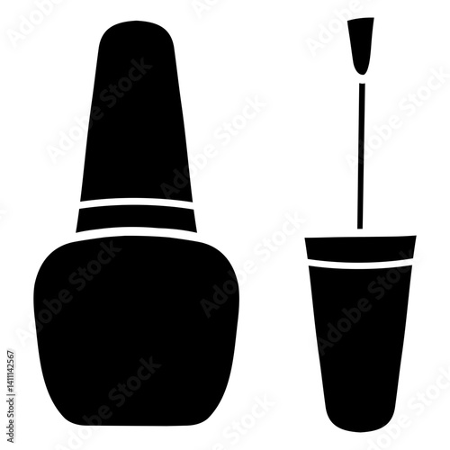 nail polish and brush icon vector illustration 
