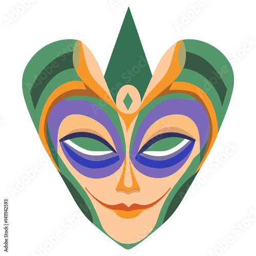 Mardi Gras carnival mask art theatrical geometric vector
