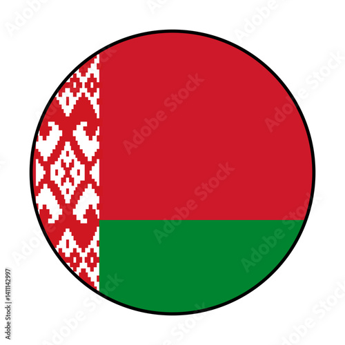 Free Download Flag of Belarus. Black loop edge. Belarus circle flag logo icon computer vector illustration design. - GFXLoad
