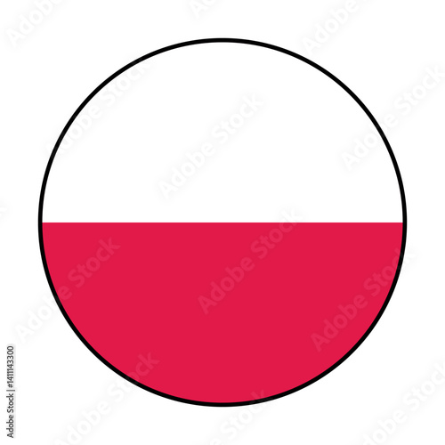 Free Download Flag of Poland. Black loop edge. Poland circle flag logo icon computer vector illustration design. - GFXLoad