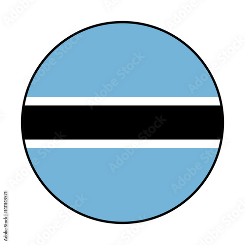 Free Download Flag of Botswana. Black loop edge. Botswana circle flag logo icon computer vector illustration design. - GFXLoad