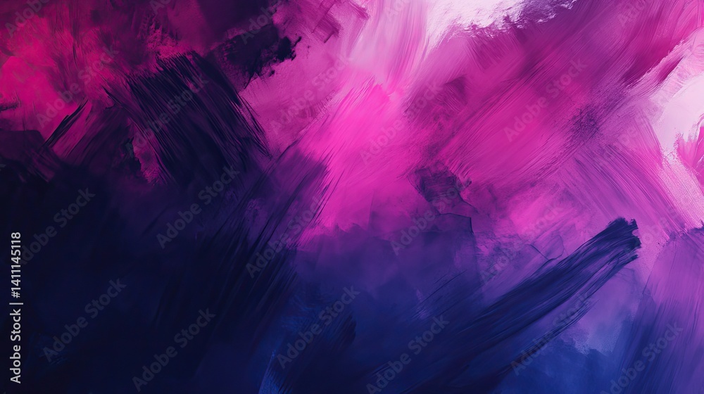 Fototapeta premium Vibrant Abstract Painting in Shades of Pink and Purple Tones