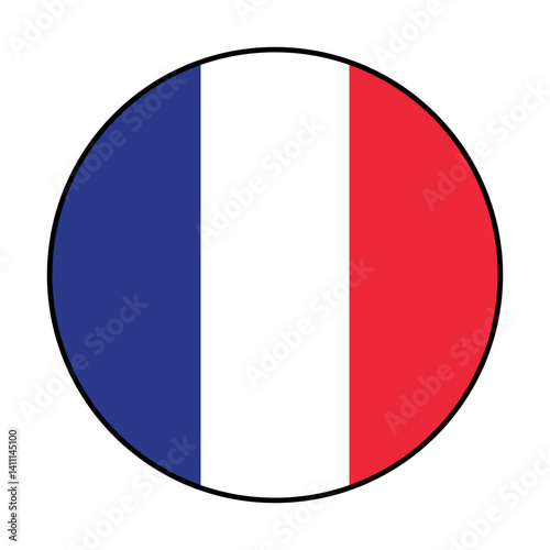 Flag of France. Black loop edge. France circle flag logo icon computer vector illustration design. Free Download Flag of France. Black loop edge. France circle flag logo icon computer vector illustration design. - GFXLoad