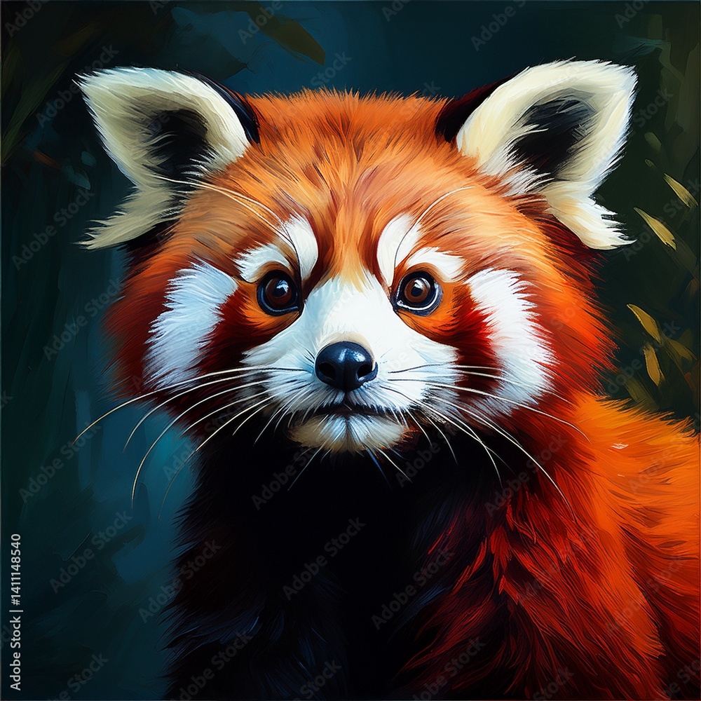 Ölgemälde Roter Panda Ölgemälde Roter Panda