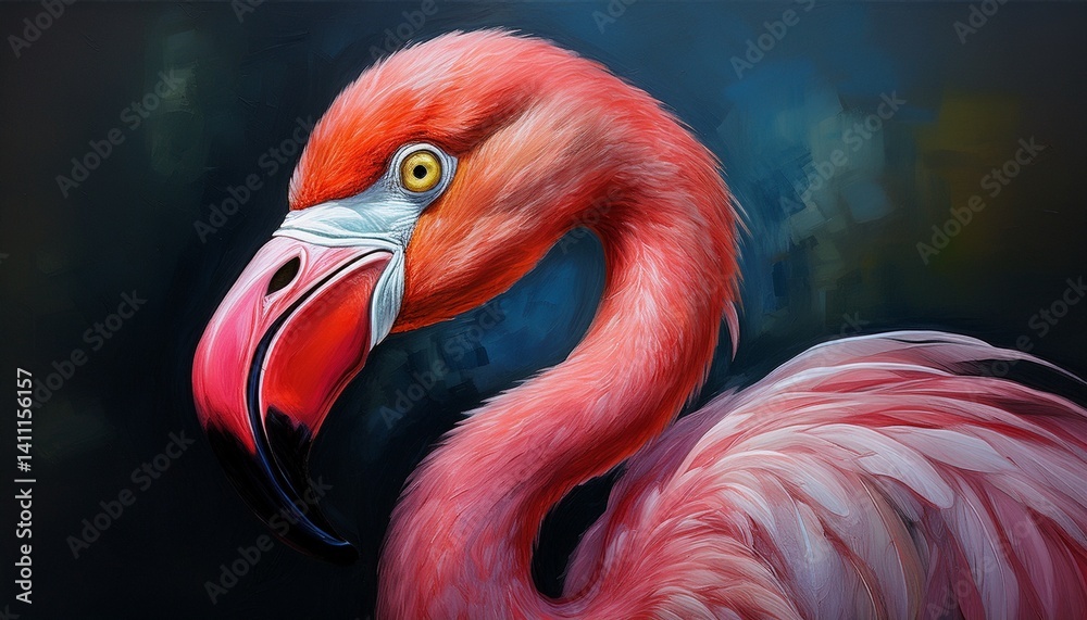 Obraz premium Ölgemälde Flamingo