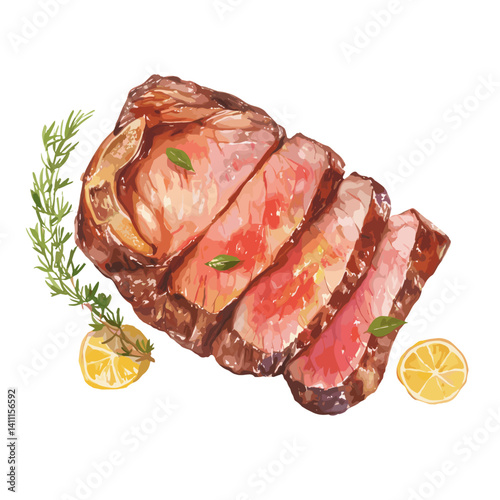 Ribeye Steak illustration steak food vector