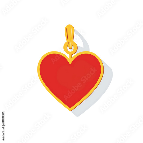 Elegant Heart Pendant Jewelry: Stylish Red Love Accessory for Valentine's Day Celebration