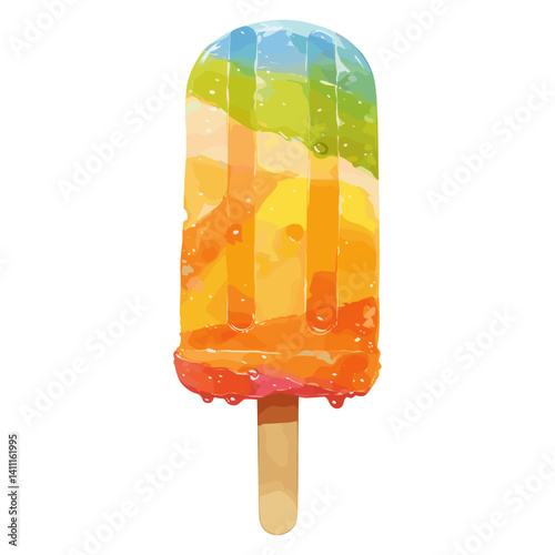 Popsicle illustration watercolor colorful vector