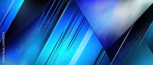 Obraz na płótnie An abstract image featuring sharp blue lines and gradients, creating a dynamic, modern visual effect. w salonie