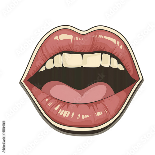 Bold & Colorful Mouth Illustration - Modern Pop Art Graphic Design for Social Media & Creative Emojis