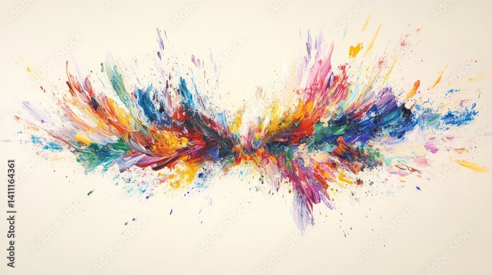 Fototapeta premium Colorful abstract paint splash, canvas texture, art background, vibrant explosion, home decor