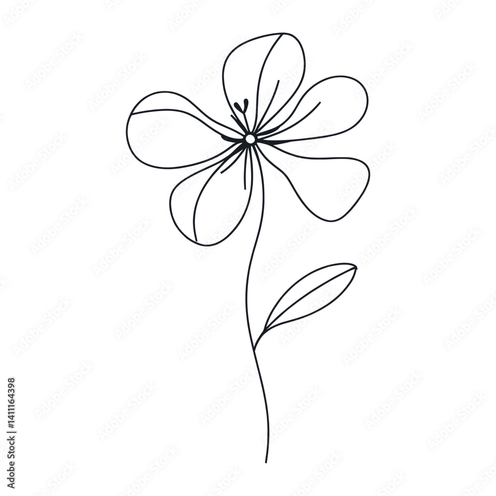 Flower drawing art minimalist vector Flower drawing art minimalist vector