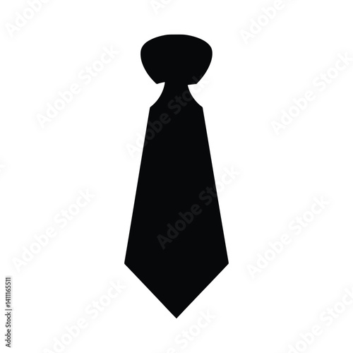 Necktie black men icon white template background design.