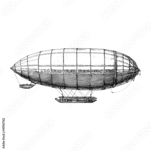 Vintage airship transportation aircraft vintage vector